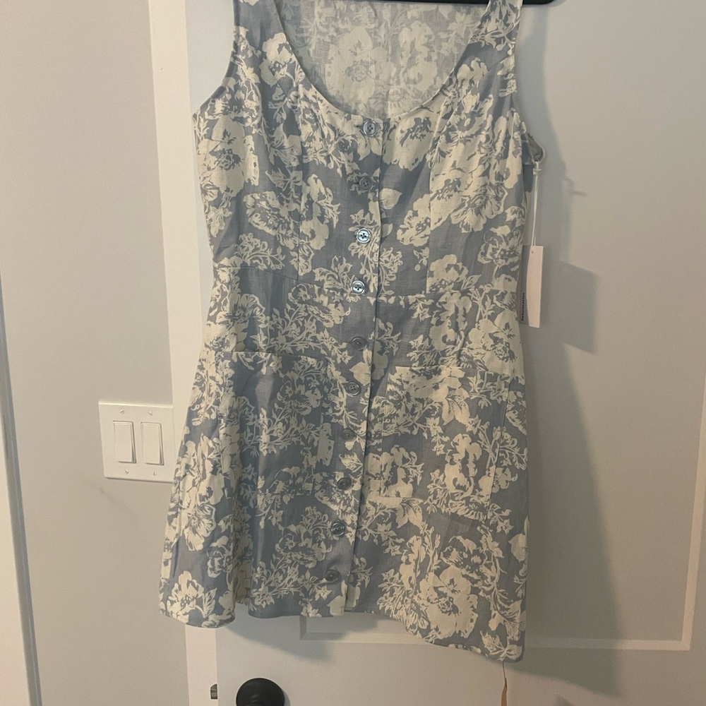 Reformation linen Jill dress- porcelain blue